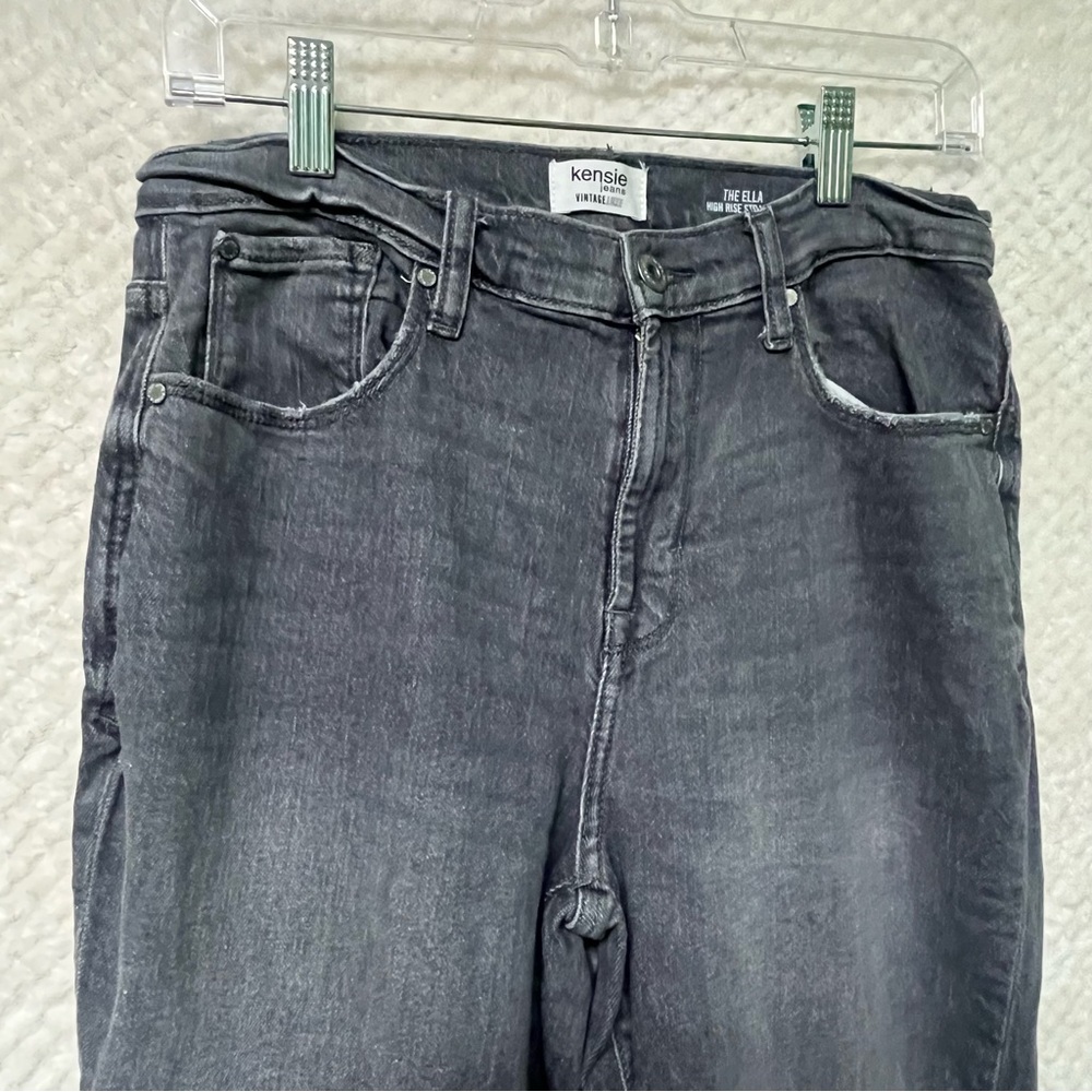 Kensie Womens The Ella High Rise Straight Jeans Size 6 Charcoal Cotton - Picture 3 of 6